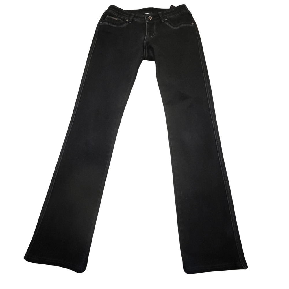 Kuhl Women Black Straight Leg Denim Jeans Contrast Stitching Size 4 Reg
